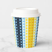 Boho Groovy幾何学的抽象芸術AroAceプライドフラグ 紙コップ (正面)