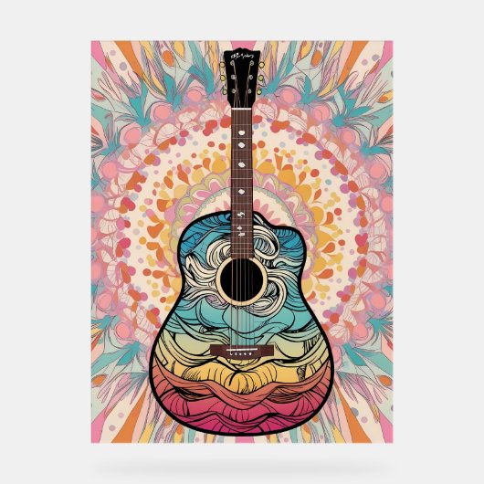 Boho guitar アクリルサイン (正面)