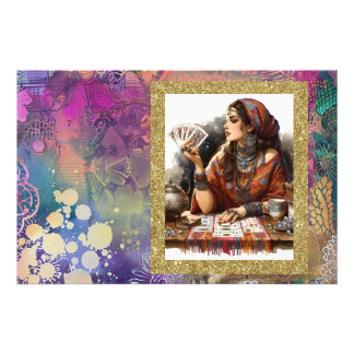 *~* Boho Gypsy Woman Psychic Card Reader A100 フォトプリント