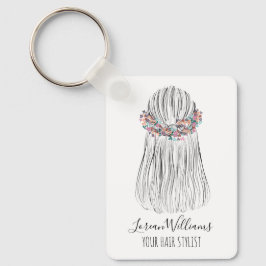 Boho Hair Stylist Flower Crown Bridal Hairstyle キーホルダー