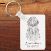 Boho Hair Stylist Flower Crown Bridal Hairstyle キーホルダー (正面)