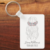 Boho Hair Wedding Hairdresser Floral Romantic QR キーホルダー (正面)