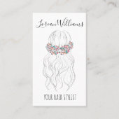 Boho Hair's結婚美容師フローラロマンチックQR 名刺 (正面)