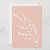 Boho Hand-drawn Wildflower Blush Pink Baby Shower 招待状 (裏面)