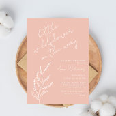 Boho Hand-drawn Wildflower Blush Pink Baby Shower 招待状