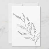 Boho Hand-drawn Wildflower White Grey Baby Shower 招待状 (裏面)