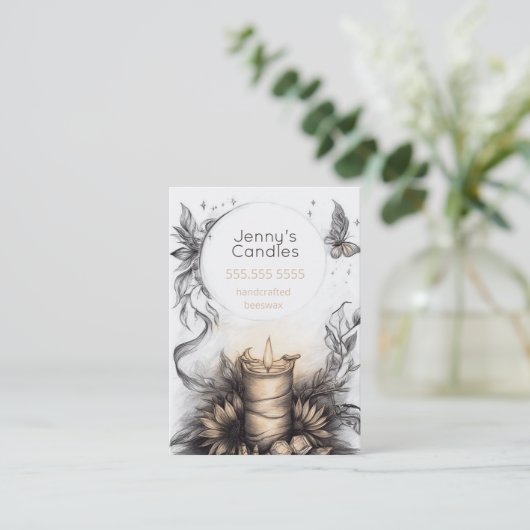 Boho Handmade Candles QR code 名刺 (スタンド正面)