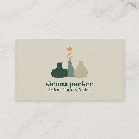 BOHO  HANDMADE POTTERY CERAMIC QR CODE PHOTO 名刺 (正面)