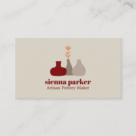 BOHO  HANDMADE POTTERY CERAMIC QR CODE PHOTO 名刺 (正面)