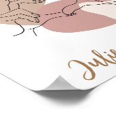 Boho Hands andハートポスタープリント ポスター (角)