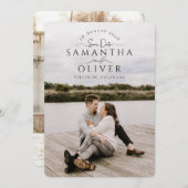 Boho Handwritten Photo Save the Date Card 招待状 (正面/裏面)