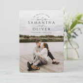 Boho Handwritten Photo Save the Date Card 招待状 (スタンド正面)