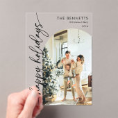 Boho Happy Holidays Arch Photo Christmas Card アクリル招待状 (インサイチュ (ポータブル))