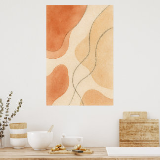 Boho Harmony | Minimalist Abstract Wall Art ポスター