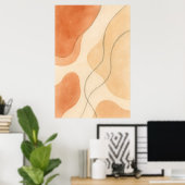 Boho Harmony | Minimalist Abstract Wall Art ポスター (ホームオフィス)