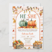 Boho He or She Pumpkin Gender秋秋 招待状 (正面)