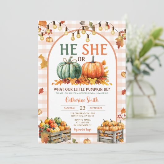 Boho He or She Pumpkin Gender秋秋 招待状 (スタンド正面)
