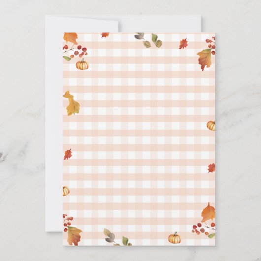 Boho He or She Pumpkin Gender秋秋 招待状 (裏面)