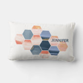Boho Hexagonsあなたの名前 ランバークッション (裏面)