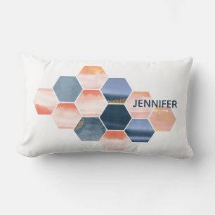 Boho Hexagonsあなたの名前 ランバークッション