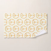 Boho Hippieフローラピースサインパターンin黄色 バスタオルセット (ハンドタオル)