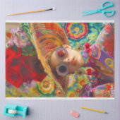 Boho Hippie鮮やかな色のデコパージュ 薄葉紙 (クラフト)