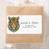 Boho Hippie Chic Floral Year of the Tiger ラベル (インサイチュ)