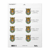 Boho Hippie Chic Floral Year of the Tiger ラベル (フルシート)