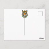 Boho Hippie Floral Year of the Tiger Art ポストカード (裏面)