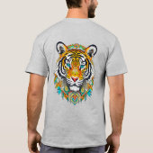 Boho Hippie Floral Year of the Tiger Art Tシャツ (裏面)
