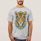 Boho Hippie Floral Year of the Tiger Art Tシャツ (正面)