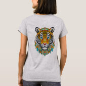Boho Hippie Floral Year of the Tiger Art Tシャツ (裏面)