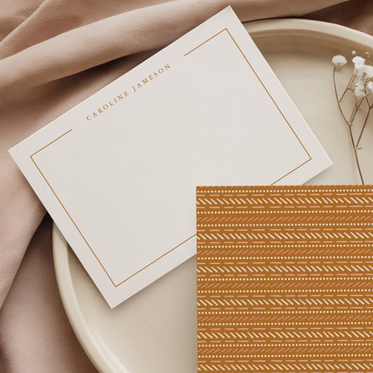 Boho Hippie Retro Flat Note Card ノートカード