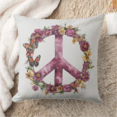 Boho Hippy 60s 70s Peace Sign クッション (ブランケット)
