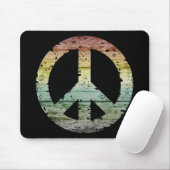 Boho Hippy 60s 70s Peace Sign マウスパッド (マウス)