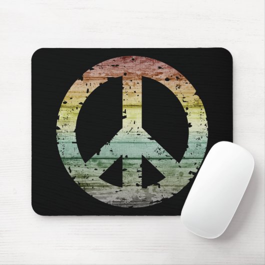 Boho Hippy 60s 70s Peace Sign マウスパッド (マウス)