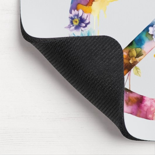 Boho Hippy 60s 70s Peace Sign マウスパッド (コーナー)