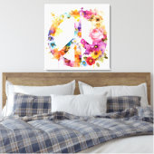 Boho Hippy 60s 70s Peace Sign Canvas Print キャンバスプリント (インサイチュ (寝室))