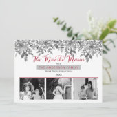 Boho Holiday Greenery 3つ以上のメリー写真 シーズンカード (スタンド正面)