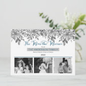 Boho Holiday Greenery 3つ以上のメリー写真 シーズンカード (スタンド正面)