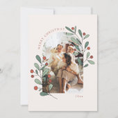 Boho Hollyファミリーフォトクリスマスカード 招待状 (正面)