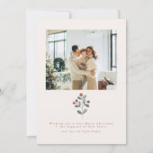 Boho Hollyファミリーフォトクリスマスカード 招待状 (裏面)