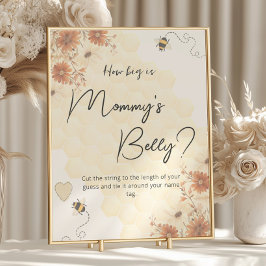 Boho Honey Baby Shower How Big Is Mommy's Belly ポスター