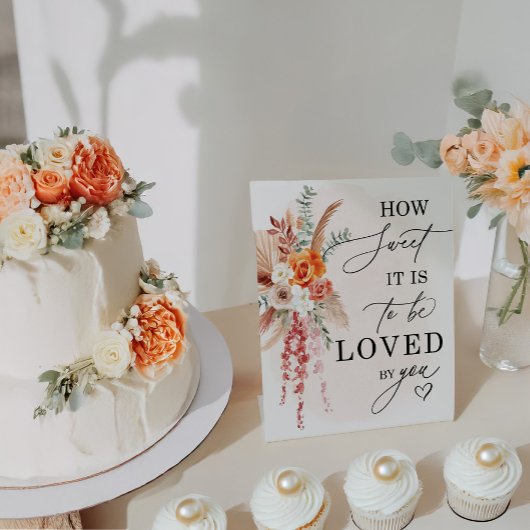 Boho How Sweet It Is 結婚 Sweet Table Sign 台座サイン