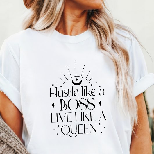 Boho Hustle Like a Boss Live Like a Queen トライブレンドTシャツ