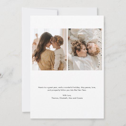 Boho Hyggeモダンクリスマスフォトホリデーカード 招待状 (裏面)