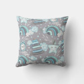 Boho inニュートラルwithブルース&グレー子供部屋 クッション (裏面)