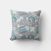 Boho inニュートラルwithブルース&グレー子供部屋 クッション (正面)