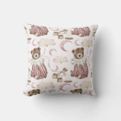Boho in Nutals：ピンクスベビー熊子供部屋 クッション (正面)