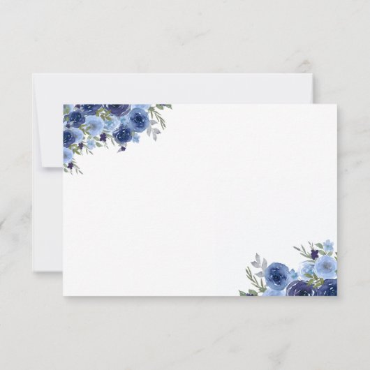 Boho-Inspired Navy Blooms – Wedding RSVP (裏面)